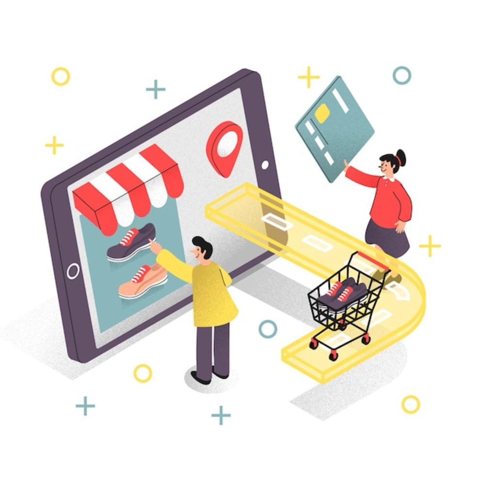 著陸頁(yè)的在線(xiàn)購(gòu)物概念